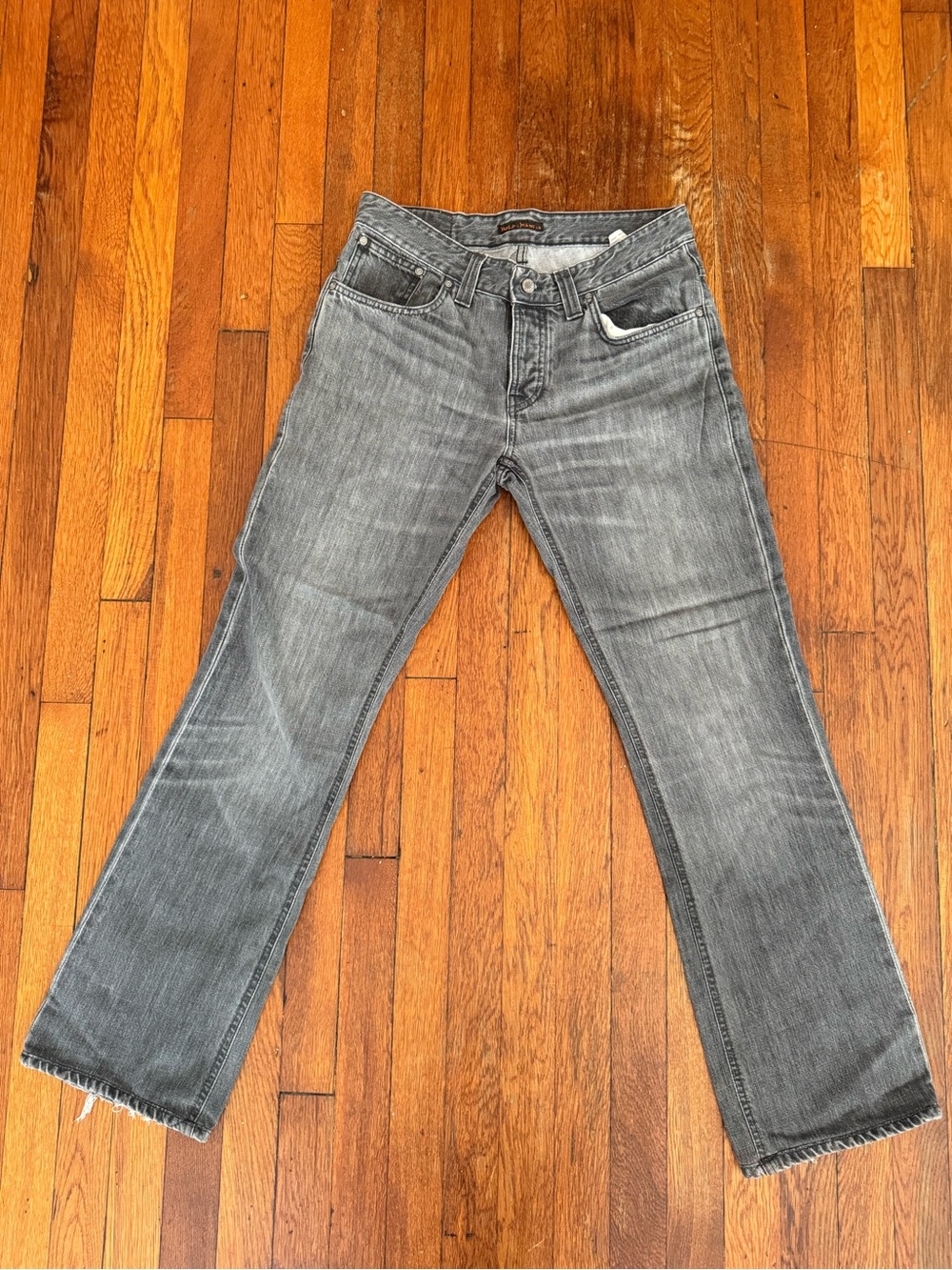 Nudie Jeans Steady Eddie Men’s 33 Gray Wash Jeans 30” Inseam